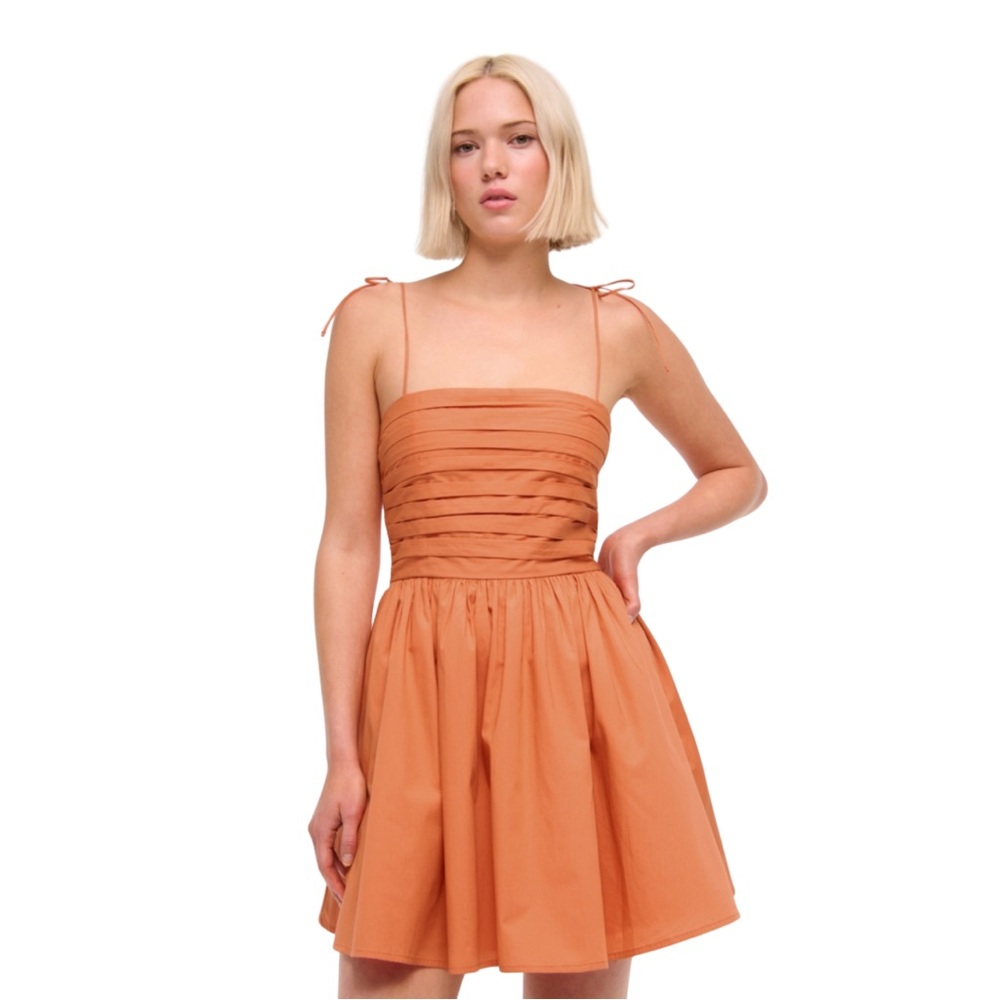 Abercrombie & Fitch Emerson Tie-Strap Mini Dress, Melon, Size SP